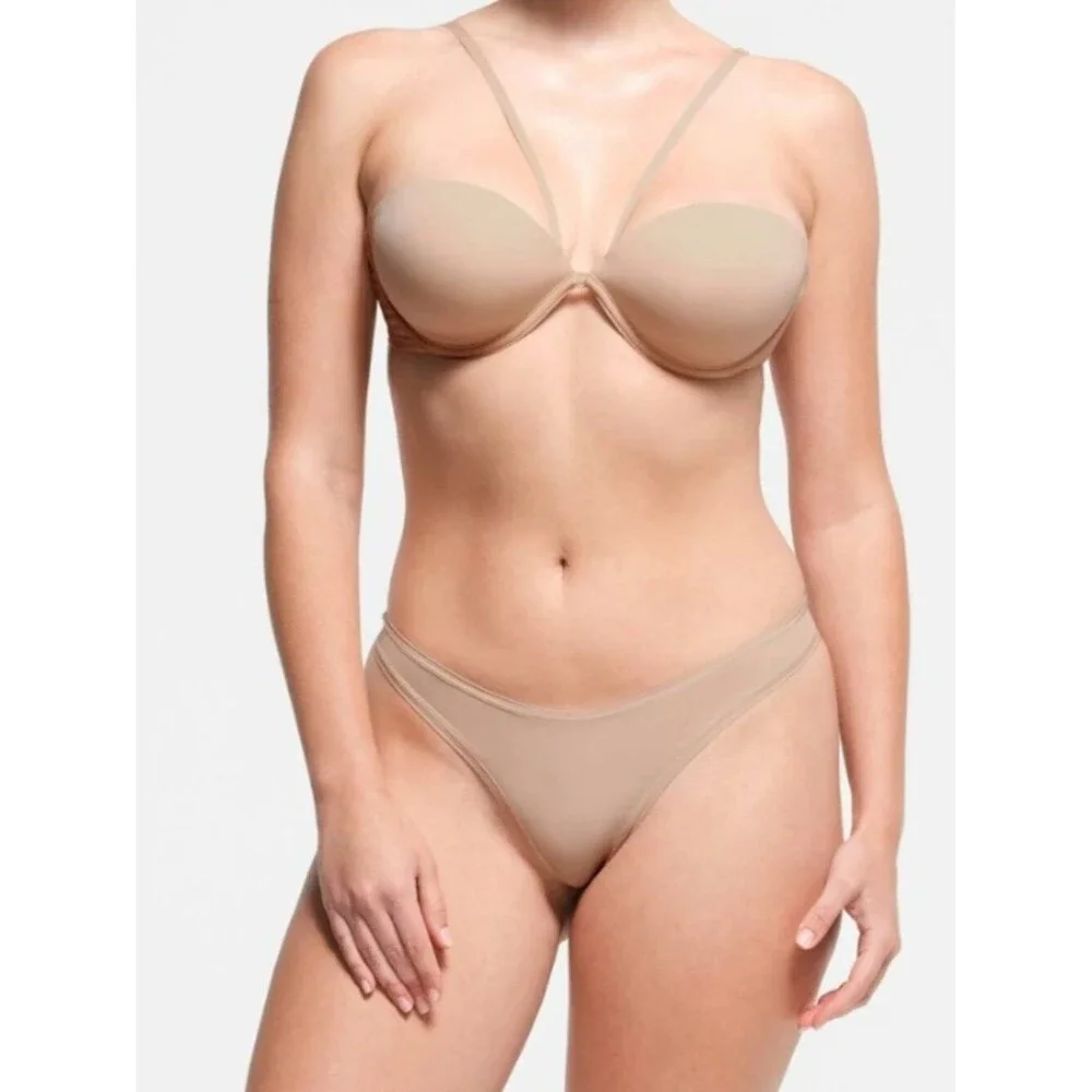 CHECK STOCK NEW SKIMS Multiway Strapless Underwire Bra Clay 32B NWT - Picture 3 of 8